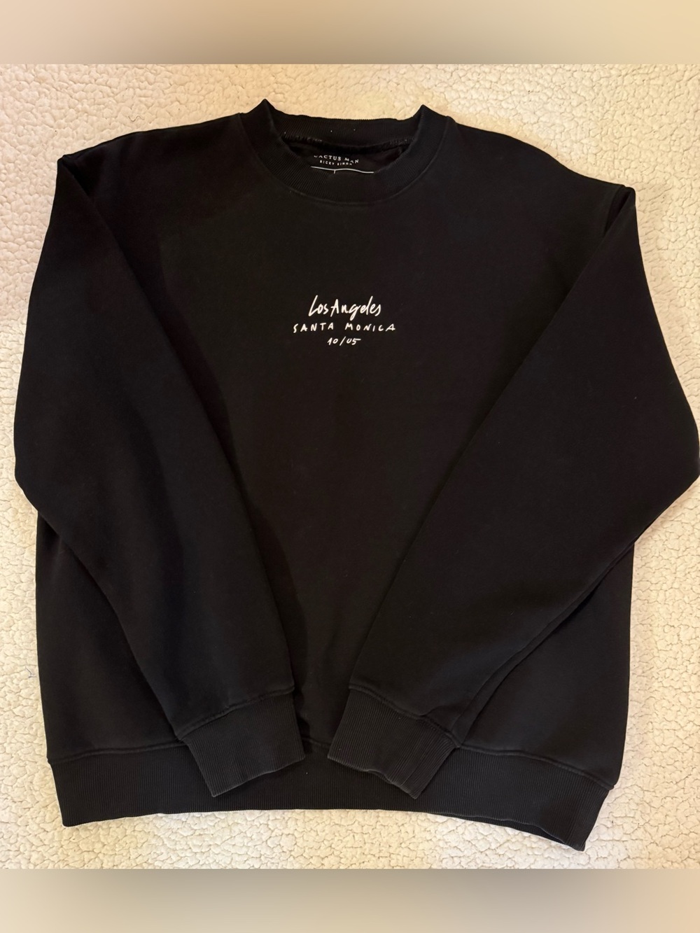Cactus Black Crewneck with White Los Angeles Script